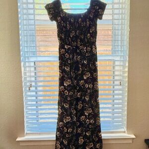 Xhilaration Black Floral Maxi Dress